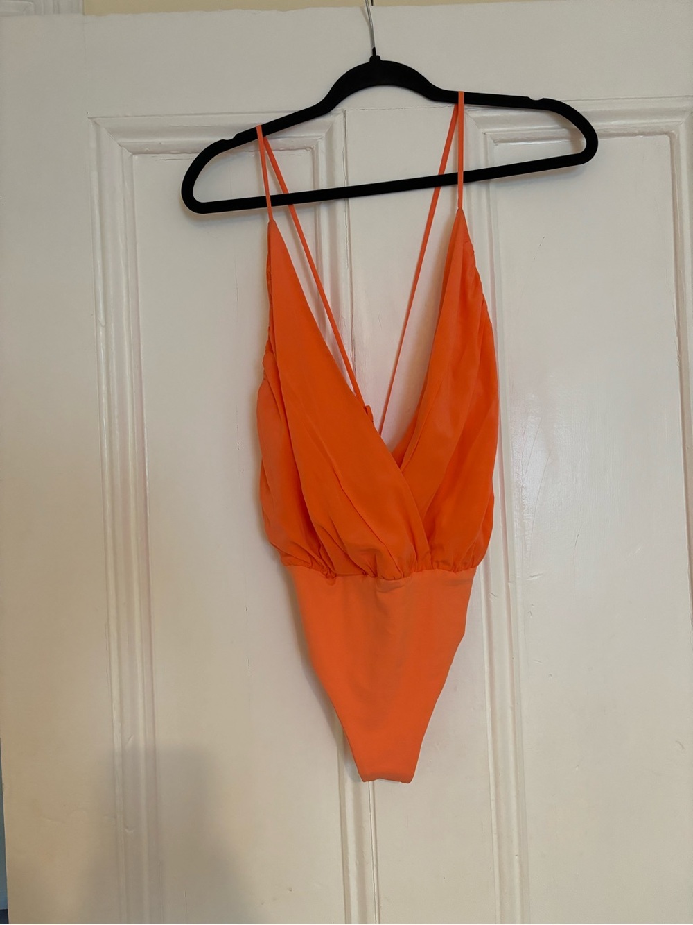 Alice + Olivia Vibrant Orange One-Piece with Double Straps